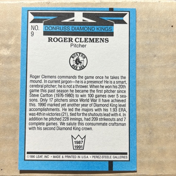 Rodger Clemens error baseball card - Picture 2 of 6